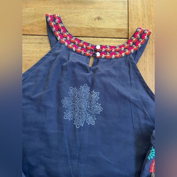 LulaSoul Floral Embroidered Halter Midi Dress! Size X - Picture 9 of 11